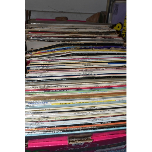 434 - THREE BOXES OF LPS to include an extensive collection of approximately forty Elvis Presley LPs, vari... 