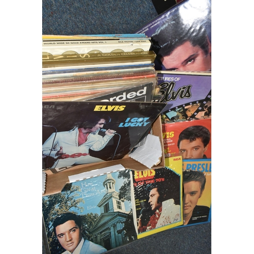 434 - THREE BOXES OF LPS to include an extensive collection of approximately forty Elvis Presley LPs, vari... 