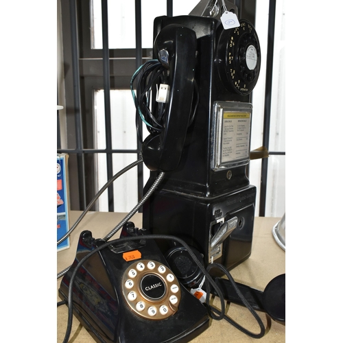 438 - AN AMERICAN AUTOMATIC ELECTRIC COMPANY WALL MOUNTED ROTARY DIAL PAYPHONE, three slot version, appear... 