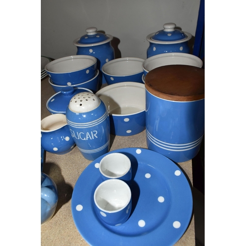 445 - A GROUP OF T.G GREEN CLOVERLEAF EARTHENWARE AND SIMILAR,  comprising six cereal dishes in the 'Blue ... 