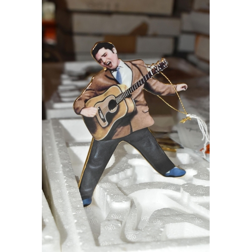 470 - A COLLECTION OF LIMITED EDITION 'ELVIS' THEMED PORCELAIN HANGING CHRISTMAS TREE ORNAMENTS, comprisin... 