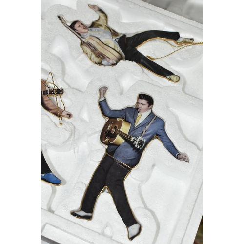 470 - A COLLECTION OF LIMITED EDITION 'ELVIS' THEMED PORCELAIN HANGING CHRISTMAS TREE ORNAMENTS, comprisin... 