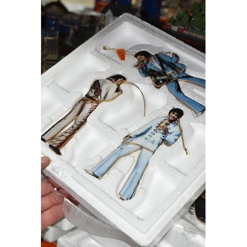 470 - A COLLECTION OF LIMITED EDITION 'ELVIS' THEMED PORCELAIN HANGING CHRISTMAS TREE ORNAMENTS, comprisin... 