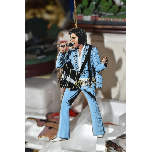 470 - A COLLECTION OF LIMITED EDITION 'ELVIS' THEMED PORCELAIN HANGING CHRISTMAS TREE ORNAMENTS, comprisin... 