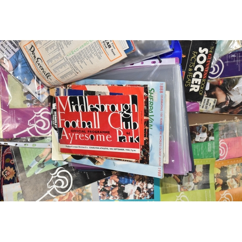 528 - A BOX OF VINTAGE FOOTBALL PROGRAMMES, to include Derby County, Newcastle United, Wolverhampton Wande... 