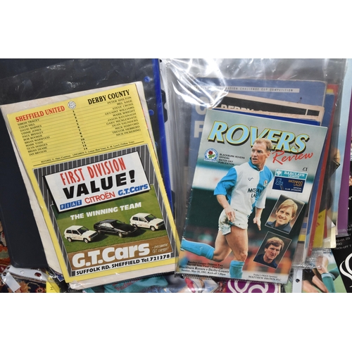 528 - A BOX OF VINTAGE FOOTBALL PROGRAMMES, to include Derby County, Newcastle United, Wolverhampton Wande... 