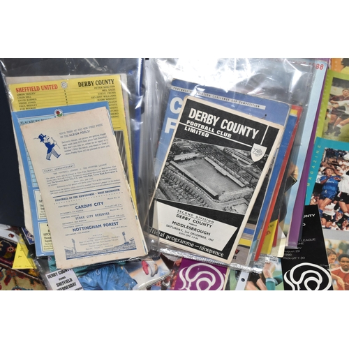 528 - A BOX OF VINTAGE FOOTBALL PROGRAMMES, to include Derby County, Newcastle United, Wolverhampton Wande... 