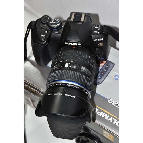 542 - OLYMPUS E-520 DIGITAL SLR 4/3 FORMAT CAMERA, fitted with a 12-60 f2.8-4 zoom lens, complete with a E... 