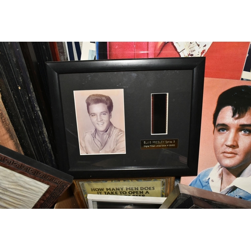 562 - A LARGE QUANTITY OF ELVIS PRESLEY THEMED PRINTS AND MEMORABILIA, mostly modern, includes facsimile a... 