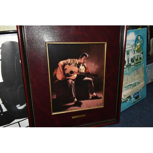 562 - A LARGE QUANTITY OF ELVIS PRESLEY THEMED PRINTS AND MEMORABILIA, mostly modern, includes facsimile a... 