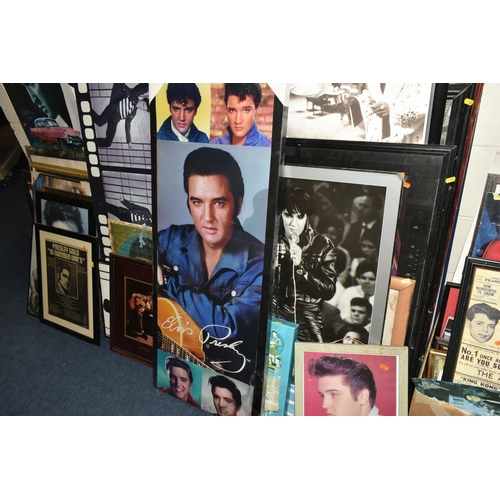 562 - A LARGE QUANTITY OF ELVIS PRESLEY THEMED PRINTS AND MEMORABILIA, mostly modern, includes facsimile a... 