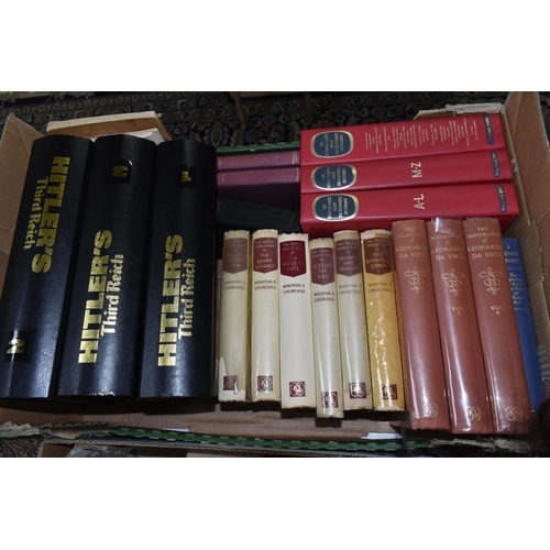 586 - ONE BOX OF BOOKS & Magazines to include six volumes of Churchill; Winston S, The Second World War fr... 