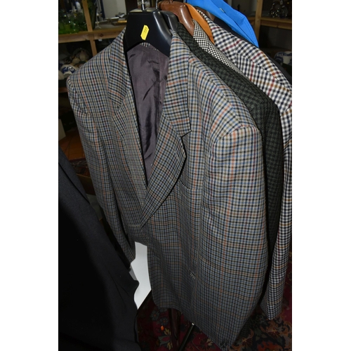 591 - FOUR BOXES AND LOOSE GENTLEMENS CLOTHING, to include sweaters, neck ties, shirts and trousers, jacke... 