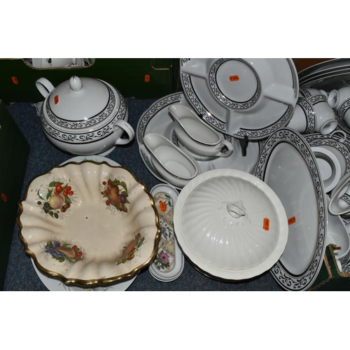 484 - SEVEN BOXES AND LOOSE KITCHENWARE, including Dorchester fine bone china floral tea cups and saucers ... 