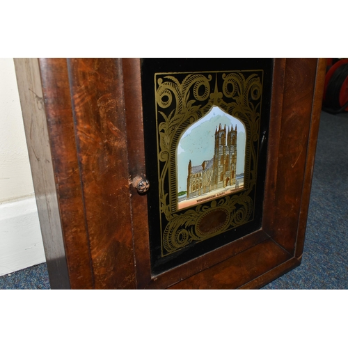 508 - A NINETEENTH CENTURY AMERICAN WALL CLOCK, by Jerome & Co, in a wooden veneered case, the painted met... 