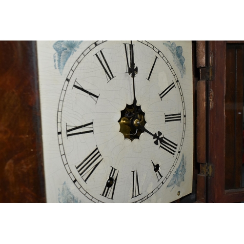 508 - A NINETEENTH CENTURY AMERICAN WALL CLOCK, by Jerome & Co, in a wooden veneered case, the painted met... 