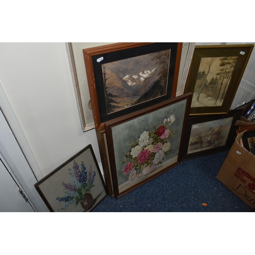 512 - A BOX AND LOOSE OF 19TH AND 20TH CENTURY PAINTINGS AND PRINTS, ETC  INCLUDING ABU BAKAR IBRAHIM (MAL... 