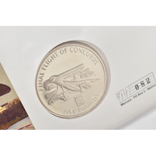 135 - A SELECTION OF MAINLY COINS, to include a 2006 Concorde Silver coin cover from Westminster commemora... 