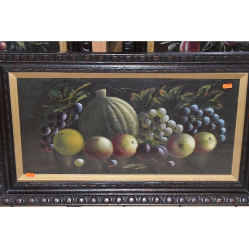 593 - A. J. THORNTON (19TH / 20TH CENTURY) THREE STILL LIFE STUDIES OF FRUIT, two are in portrait format a... 