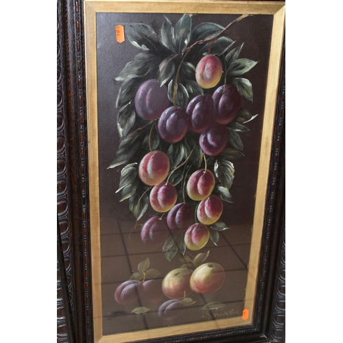 593 - A. J. THORNTON (19TH / 20TH CENTURY) THREE STILL LIFE STUDIES OF FRUIT, two are in portrait format a... 