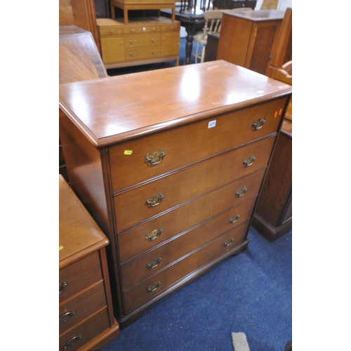 1377 - A STAG MAHOGANY FIVE PIECE BEDROOM SUITE, comprising a dressing table, with a triple mirror, another... 