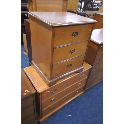 1377 - A STAG MAHOGANY FIVE PIECE BEDROOM SUITE, comprising a dressing table, with a triple mirror, another... 