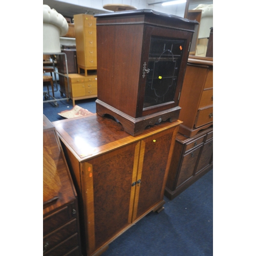 1380 - A REPRODUX MAHOGANY BUREAU, with fitted interior and five drawers, width 96cm x depth 47cm x height ... 