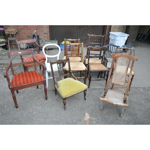 1397 - A SELECTION OF PERIOD CHAIRS, of different ages, styles, and materials (condition report: most with ... 