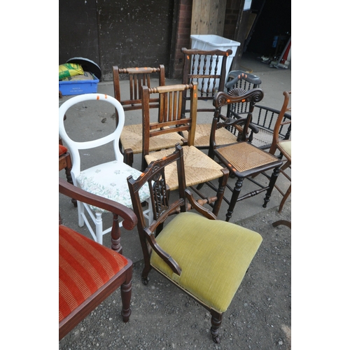 1397 - A SELECTION OF PERIOD CHAIRS, of different ages, styles, and materials (condition report: most with ... 