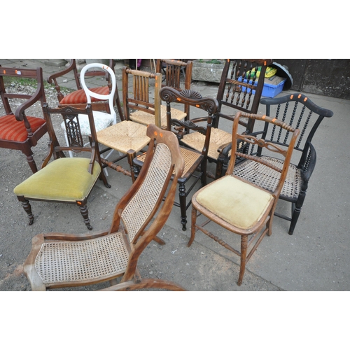 1397 - A SELECTION OF PERIOD CHAIRS, of different ages, styles, and materials (condition report: most with ... 