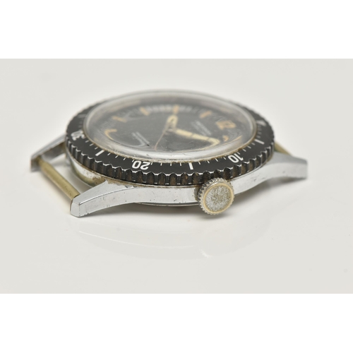 19 - A GENTS 'INGERSOLL' WATCH HEAD, manual wind, round black dial singed 'Ingersoll 17 Jewels Lever, Sho... 