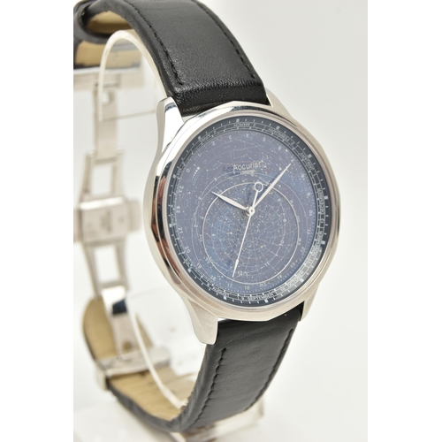 55 - AN ACCURIST CELESTIAL WRISTWATCH, quartz movement, round blue dial with constellation detail, stainl... 