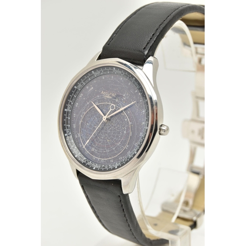 55 - AN ACCURIST CELESTIAL WRISTWATCH, quartz movement, round blue dial with constellation detail, stainl... 