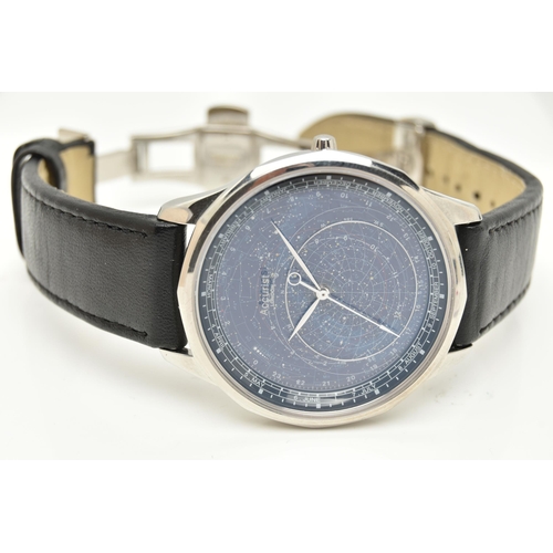 55 - AN ACCURIST CELESTIAL WRISTWATCH, quartz movement, round blue dial with constellation detail, stainl... 