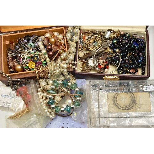 181 - A LARGE QUANTITY OF COSTUME JEWELLERY, to include beaded necklaces, and bracelets, pierced and non-p... 