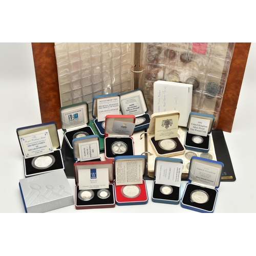 198 - A CARDBOARD BOX CONTAINING MAINLY UK COINAGE, to include 2006 Elizabeth 80th Birthday Crown Silver P... 