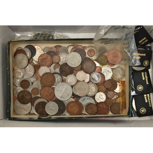 199 - A SHOE BOX CONTAINING GEORGE III SILVER COINS THROUGH TO VICTORIA, to include George III 1811 Bank T... 