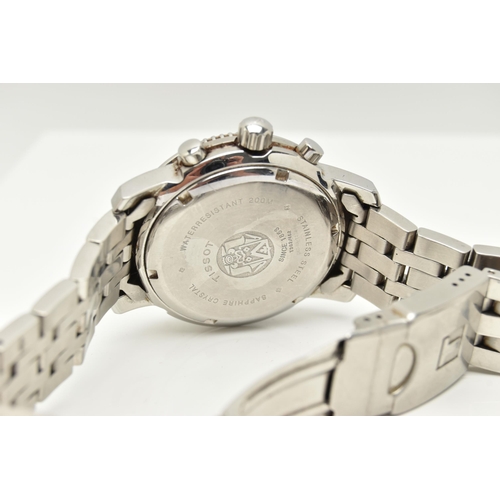 97 - A GENTS 'TISSOT' WRISTWATCH TOGETHER WITH A LIMITED EDITION HELMET DISPLAY, the watch with a round b... 