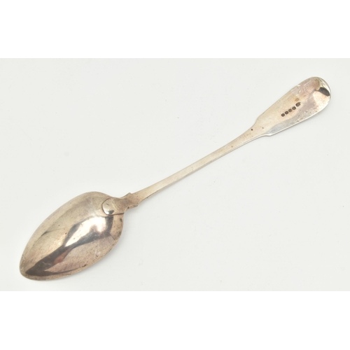 155 - A GEORGE III SILVER FIDDLE PATTERN BASTING SPOON, engraved monogram to the terminal, hallmarked 'Tho... 