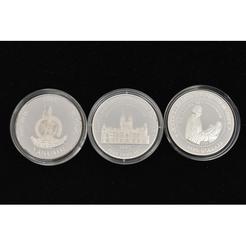 220 - THREE ENCAPSULATED COINS, to include 'Queen Elizabeth The Queen Mother, summer in Balmoral Castle, 1... 