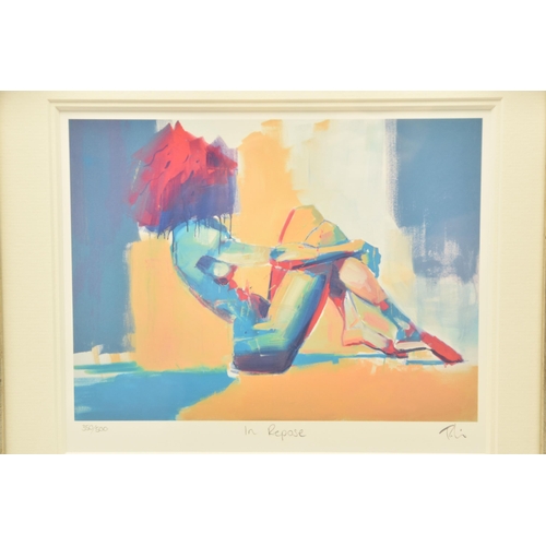 301 - TOBY MULLIGAN (BRITISH 1969) 'IN REPOSE', a signed limited edition print on paper depicting a colour... 