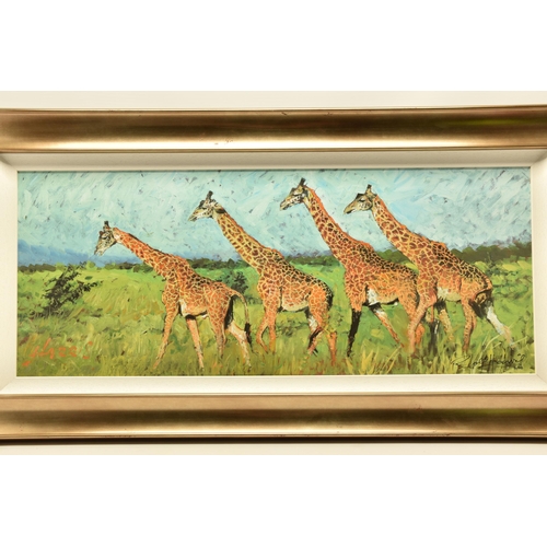 309 - ROLF HARRIS (AUSTRALIAN 1930-2023) 'FOUR GIRAFFES' a limited edition print on board, 51/195 with cer... 