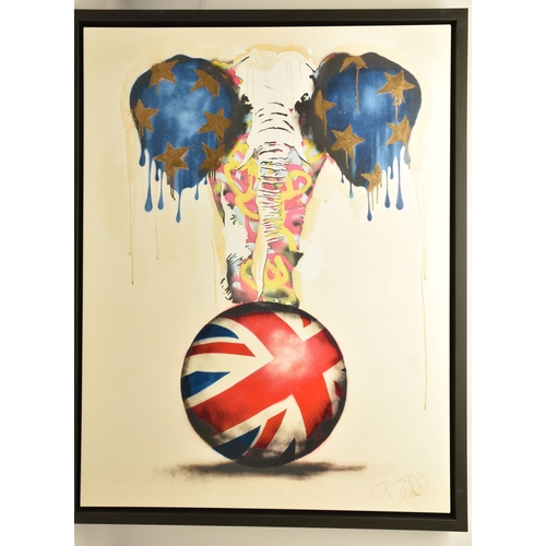 312 - DOM PATTINSON (BRITISH CONTEMPORARY) 'ON THE MARCH', a signed artist proof edition print on canvas, ... 