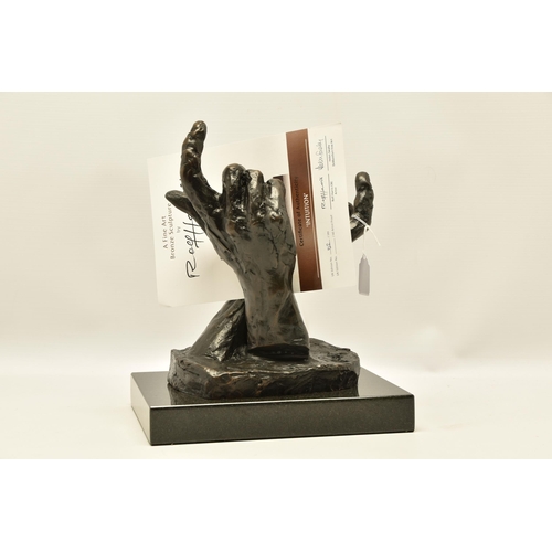 320 - ROLF HARRIS (AUSTRALIA 1931-2023) 'INTUITION' a limited edition bronze sculpture of a pair of hands ... 