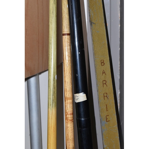 321 - TWO SNOOKER CUES WITH CASES, comprising 'The Match Cue' by Peradon & Fletcher Ltd. and a handmade 'T... 