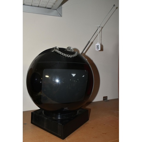 323 - A  JVC VIDEOSPHERE 'SPACE HELMET' TELEVISION, black case model number 3240 - serial 14311299 (1) (Co... 