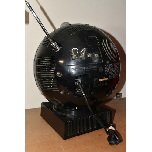 323 - A  JVC VIDEOSPHERE 'SPACE HELMET' TELEVISION, black case model number 3240 - serial 14311299 (1) (Co... 