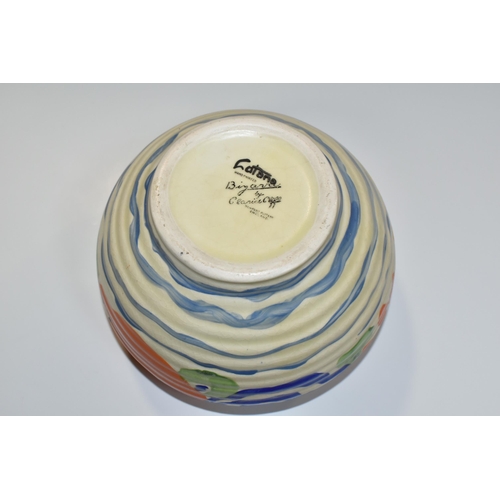 325 - A CLARICE CLIFF 'CATONA' DESIGN RIBBED VASE, Bizarre range by Clarice Cliff - Newport Pottery - Engl... 