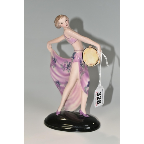 328 - AN ART DECO GOLDSCHEIDER FIGURE, designed by Josef Lorenzl, model 6759, a female Tarantella dancer o... 