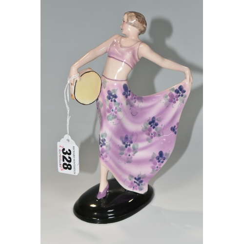 328 - AN ART DECO GOLDSCHEIDER FIGURE, designed by Josef Lorenzl, model 6759, a female Tarantella dancer o... 